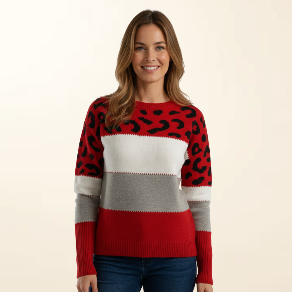 Zoë - Elegante en Comfortable Trui met Luipaardmotief