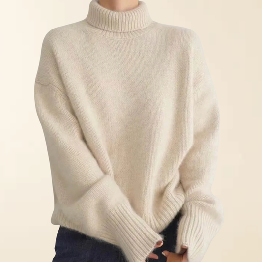 Neva - Warme Kasjmier Trui met een Hoge Kraag