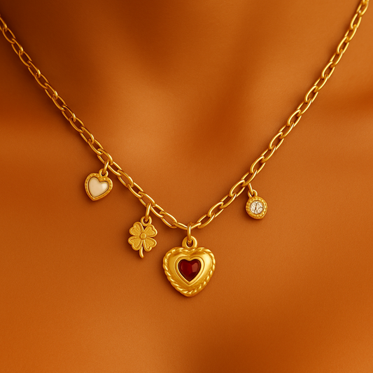 Amora - Vintage look - Hartjesbedel