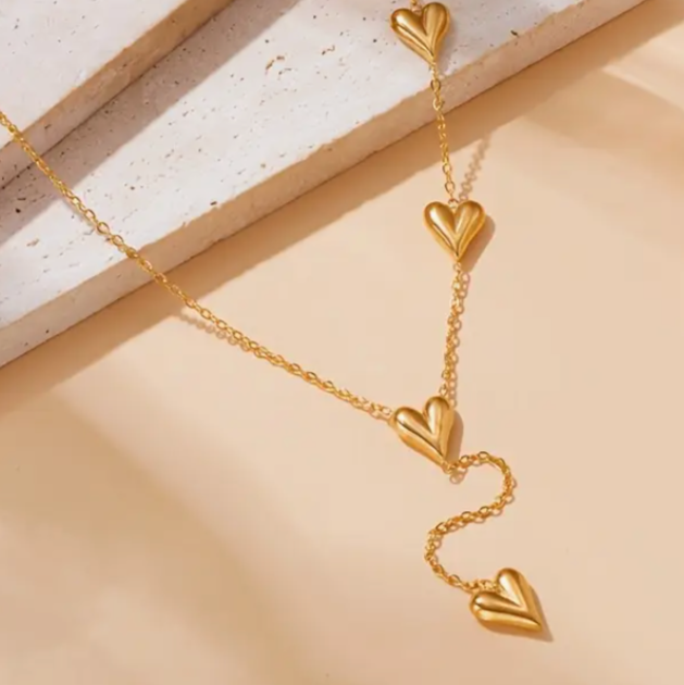 Sara - Y-ketting met hartjes - Elegant