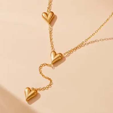 Sara - Y-ketting met hartjes - Elegant