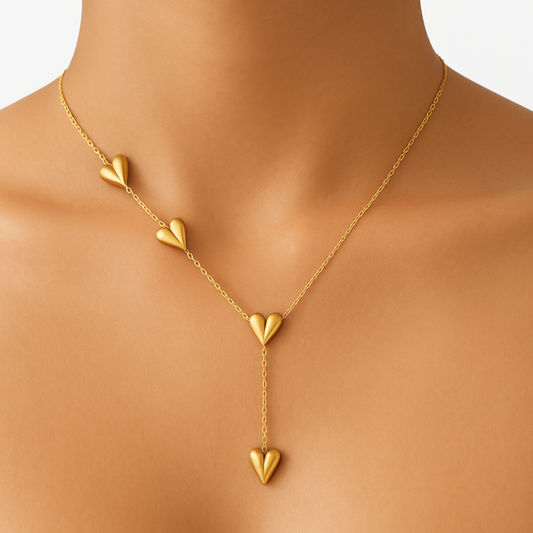 Sara - Y-ketting met hartjes - Elegant