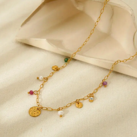 Dani - Bedelketting - Kleurrijke parels