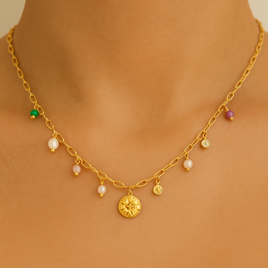 Dani - Bedelketting - Kleurrijke parels