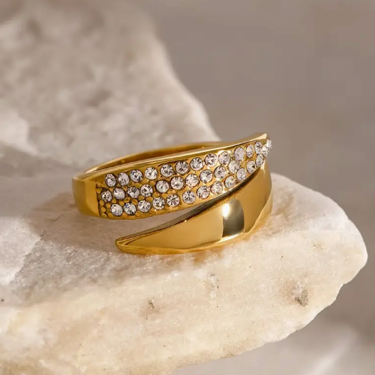 Linéa - Elegant goud - Zircon ring
