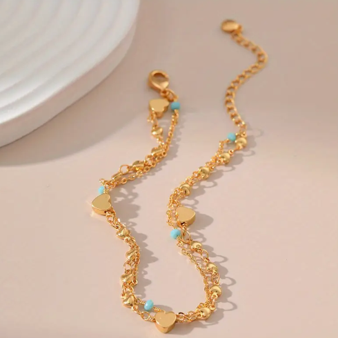 Blue - Dubbele armband - Turquoise