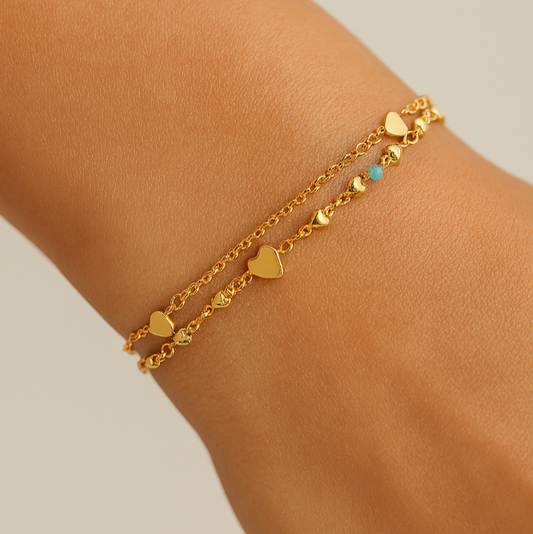 Blue - Dubbele armband - Turquoise