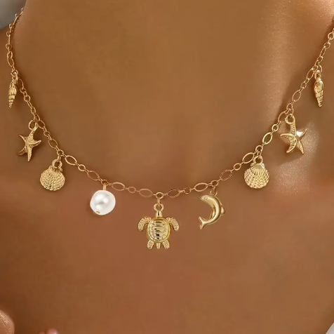 Sea Charm Collectie - Zomerse kettingen met strandbedels (2 stijlen)