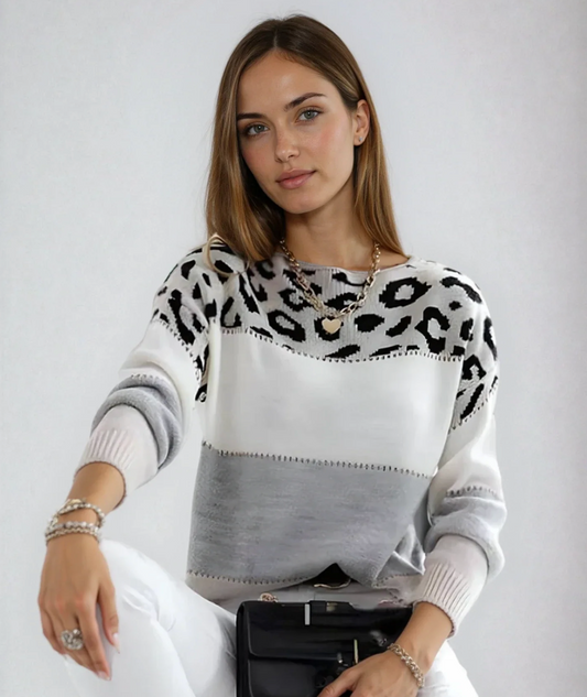 Zoë - Elegante en Comfortable Trui met Luipaardmotief