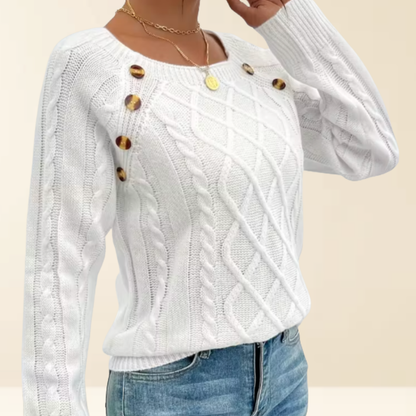 Mea - Elegante Trui met Knoopdetails