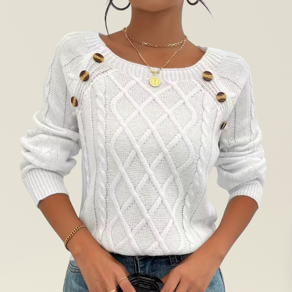 Mea - Elegante Trui met Knoopdetails