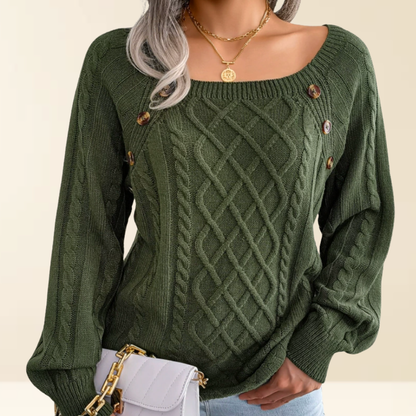 Mea - Elegante Trui met Knoopdetails