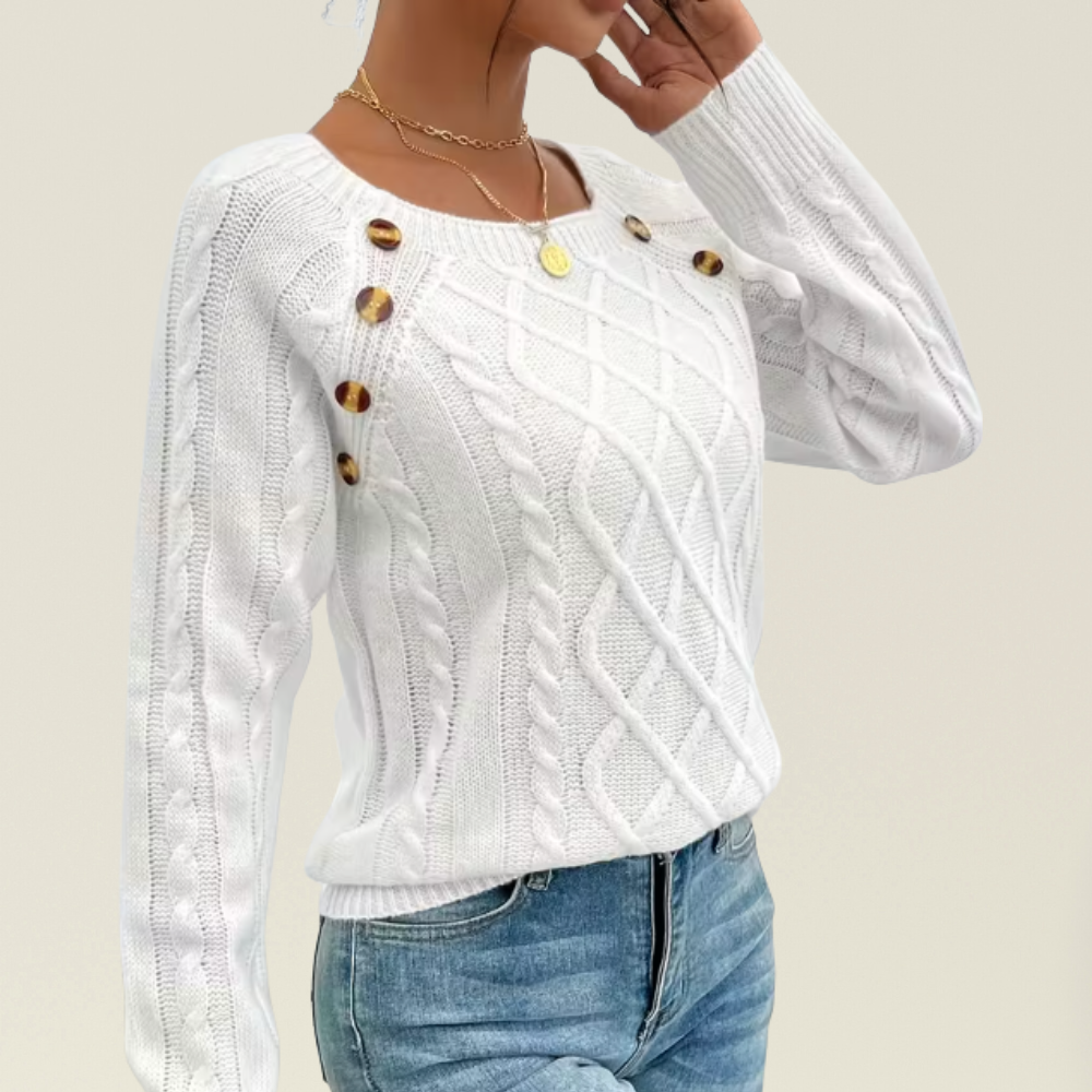 Mea - Elegante Trui met Knoopdetails