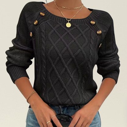 Mea - Elegante Trui met Knoopdetails