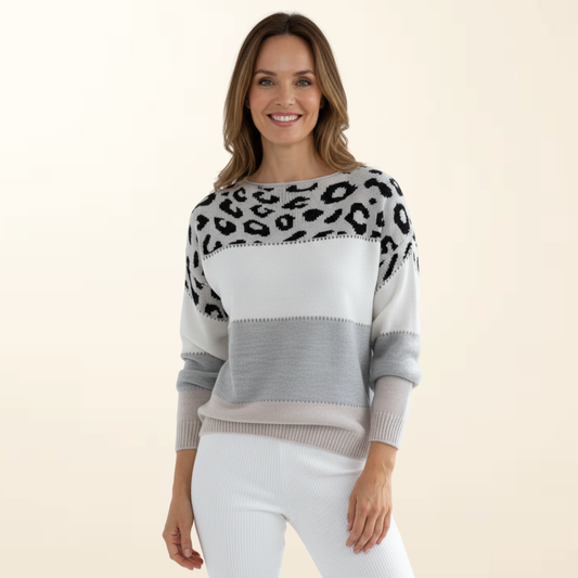 Zoë - Elegante en Comfortable Trui met Luipaardmotief