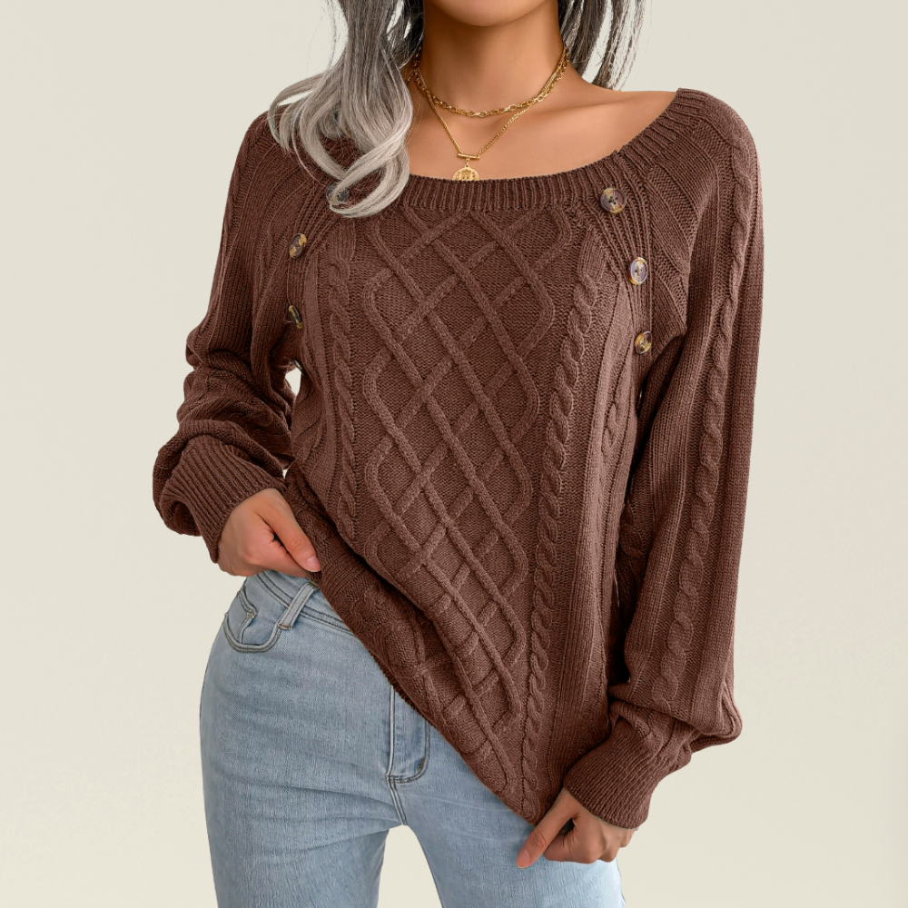 Mea - Elegante Trui met Knoopdetails