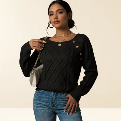 Mea - Elegante Trui met Knoopdetails