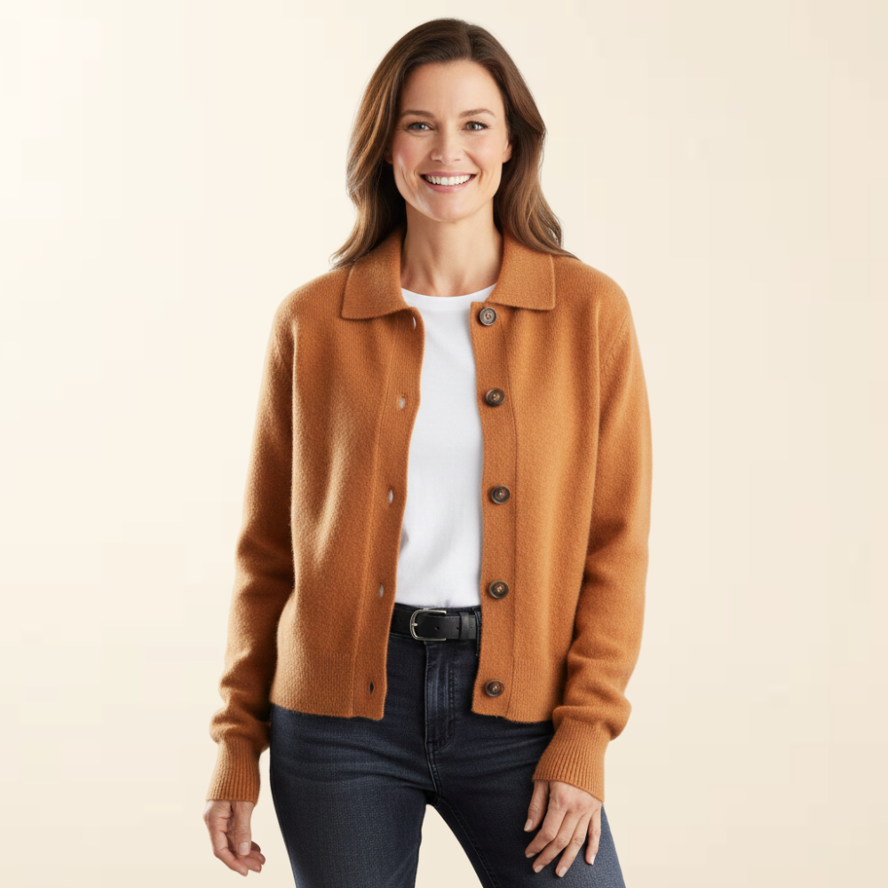 Camille – Luxe Gebreide Cardigan met Knopen