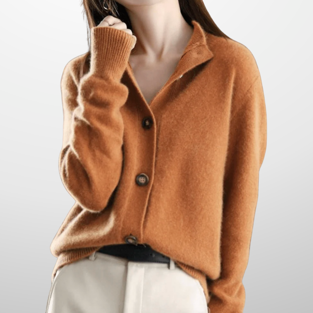 Camille – Luxe Gebreide Cardigan met Knopen