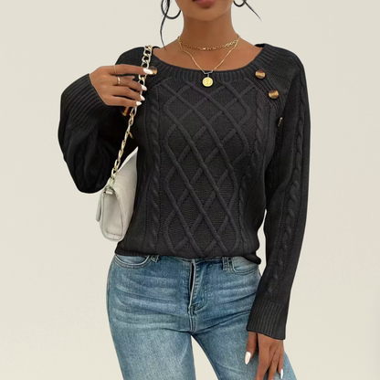 Mea - Elegante Trui met Knoopdetails