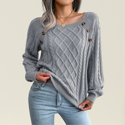 Mea - Elegante Trui met Knoopdetails