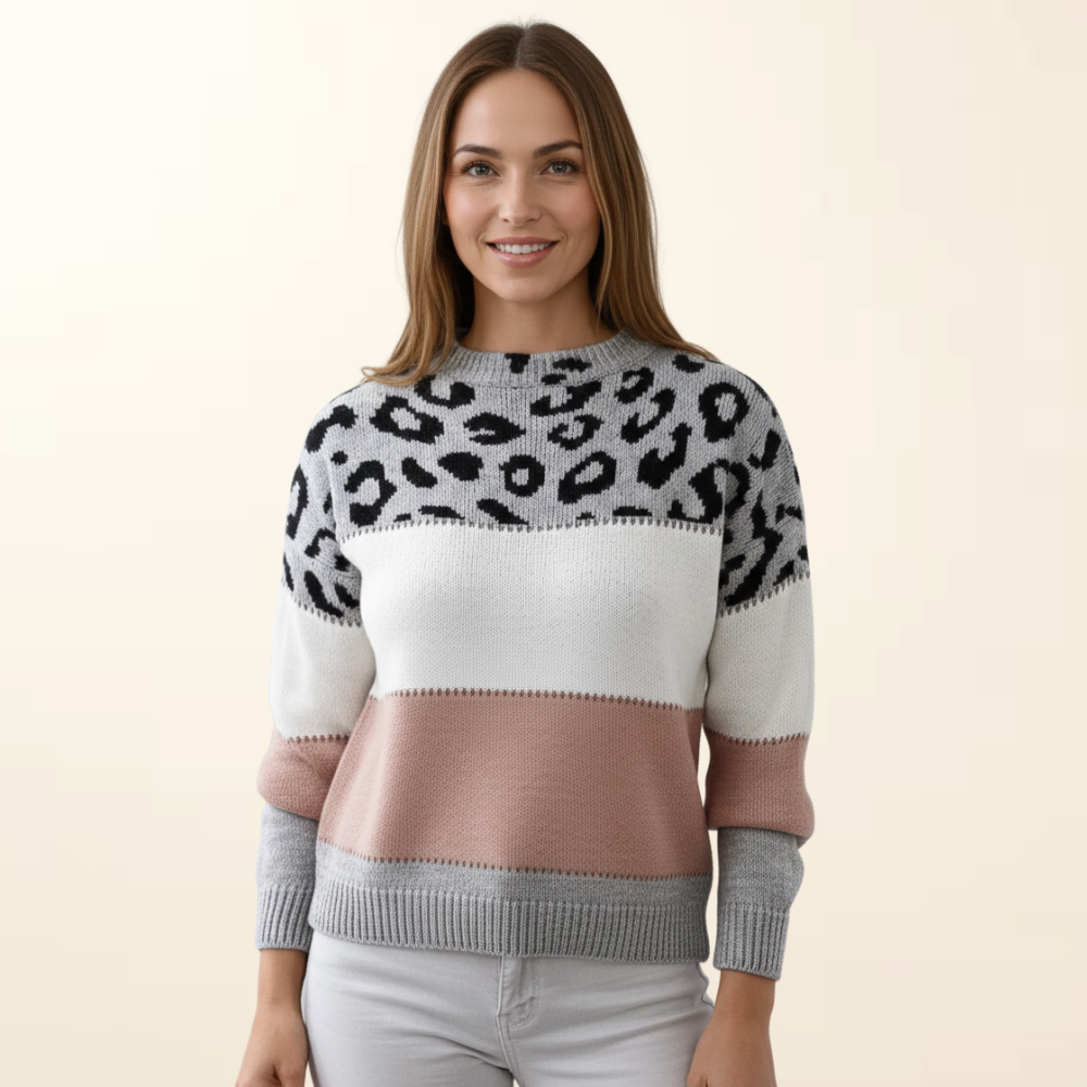 Zoë - Elegante en Comfortable Trui met Luipaardmotief