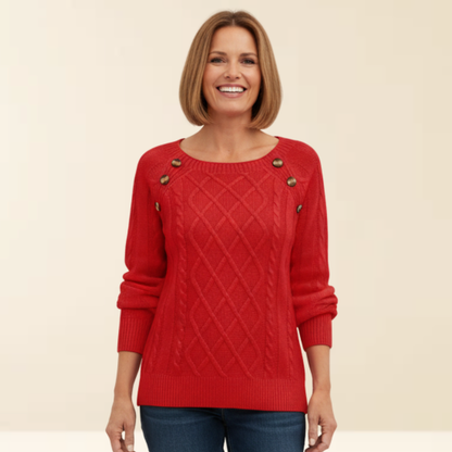 Mea - Elegante Trui met Knoopdetails