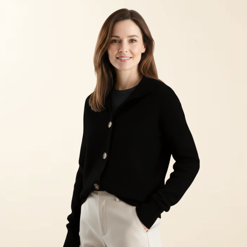 Camille – Luxe Gebreide Cardigan met Knopen