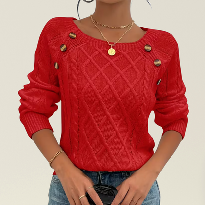 Mea - Elegante Trui met Knoopdetails