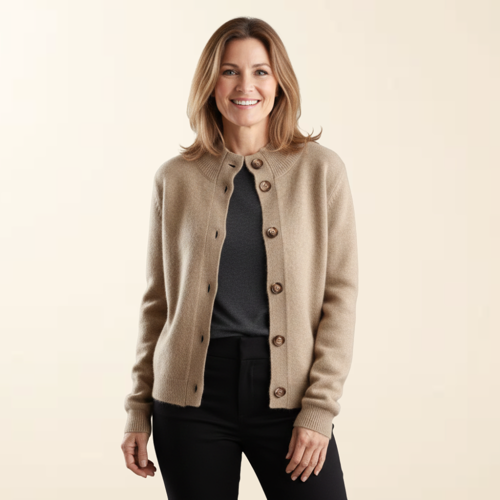 Camille – Luxe Gebreide Cardigan met Knopen