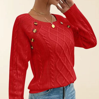 Mea - Elegante Trui met Knoopdetails