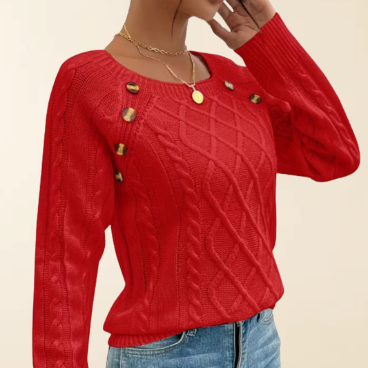 Mea - Elegante Trui met Knoopdetails