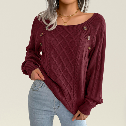 Mea - Elegante Trui met Knoopdetails