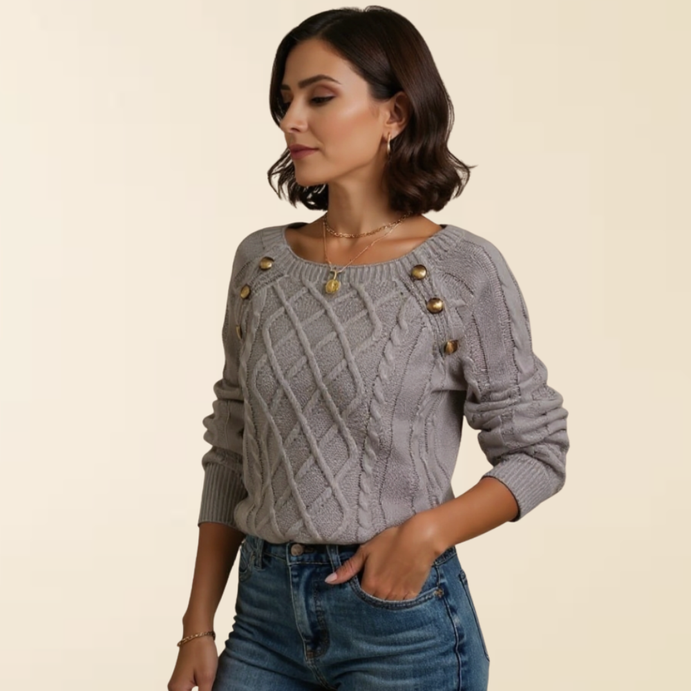 Mea - Elegante Trui met Knoopdetails