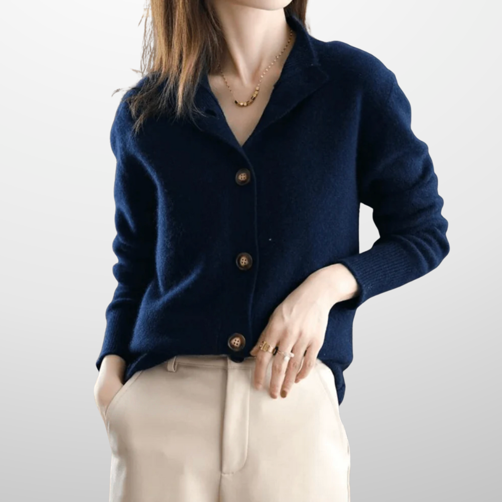 Camille – Luxe Gebreide Cardigan met Knopen