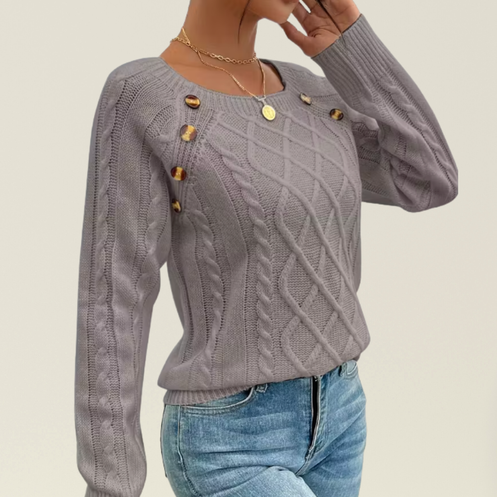 Mea - Elegante Trui met Knoopdetails