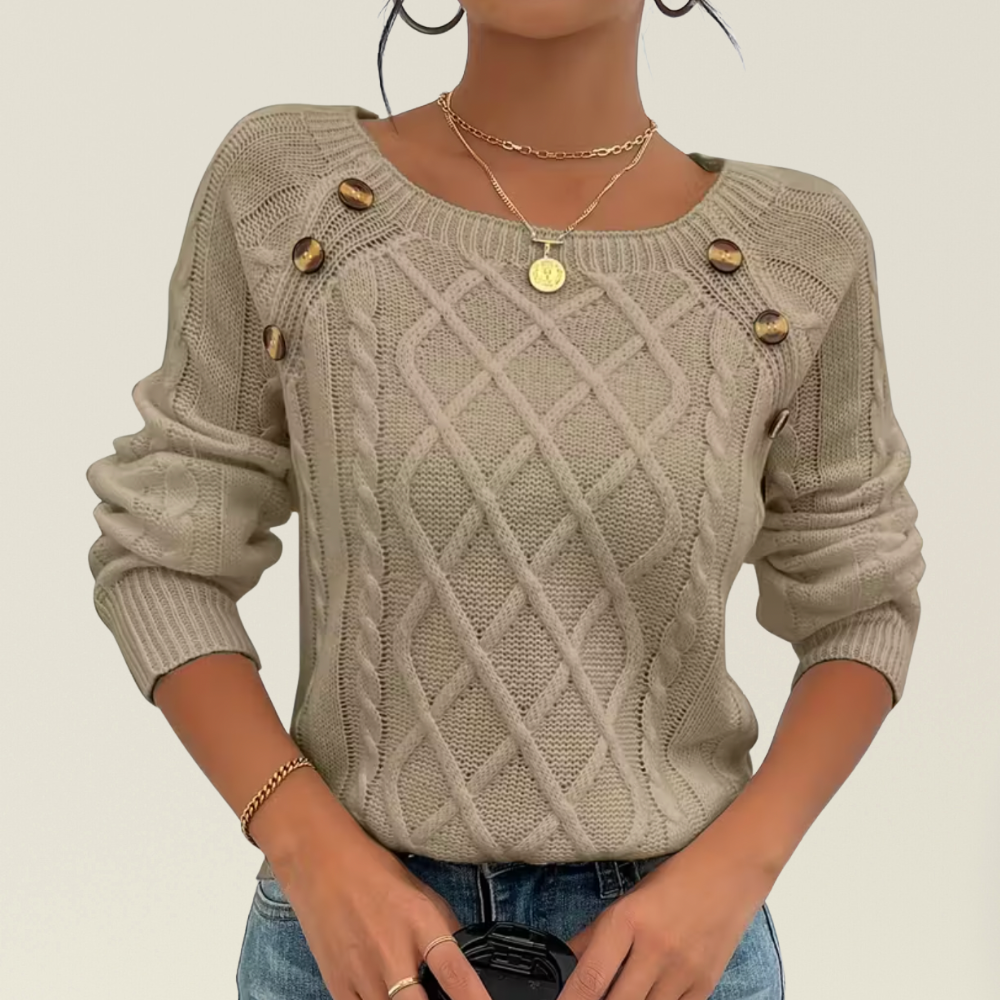Mea - Elegante Trui met Knoopdetails
