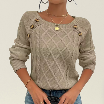 Mea - Elegante Trui met Knoopdetails