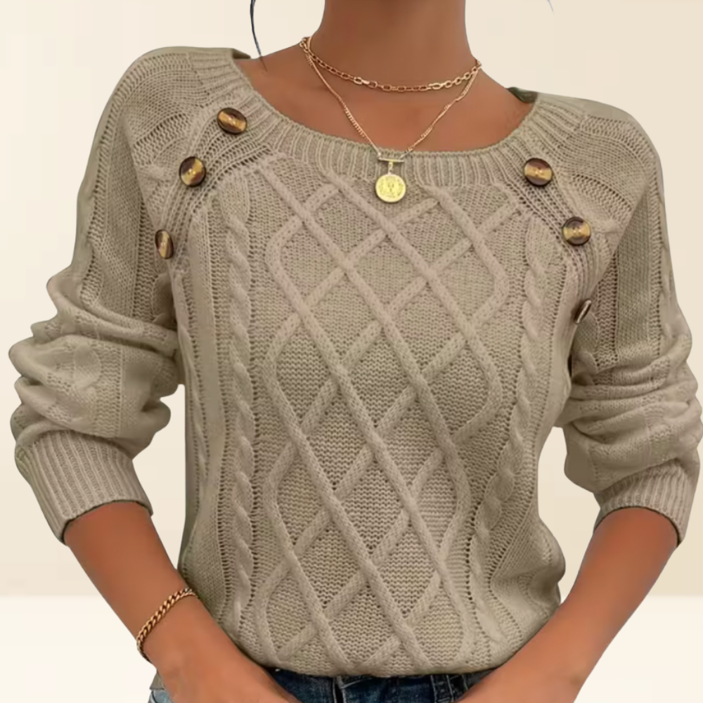 Mea - Elegante Trui met Knoopdetails