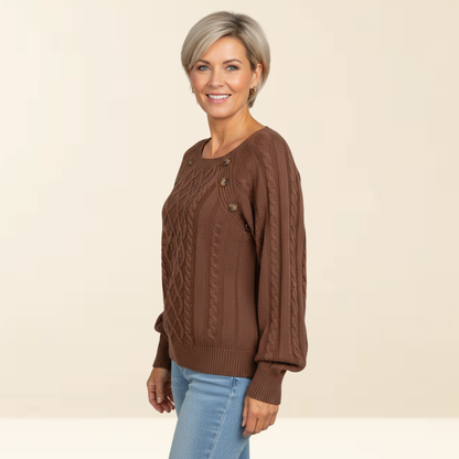 Mea - Elegante Trui met Knoopdetails