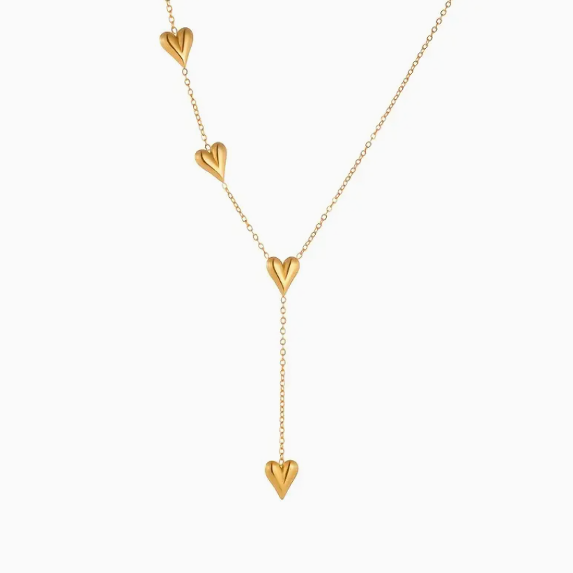 Sara - Y-ketting met hartjes - Elegant