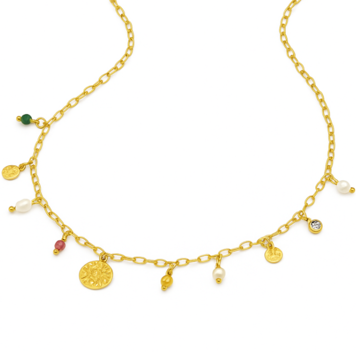 Dani - Bedelketting - Kleurrijke parels