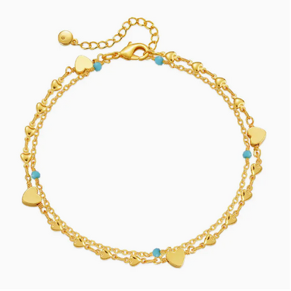 Blue - Dubbele armband - Turquoise
