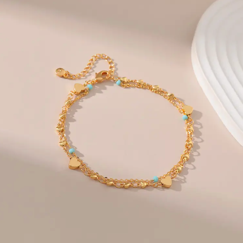 Blue - Dubbele armband - Turquoise