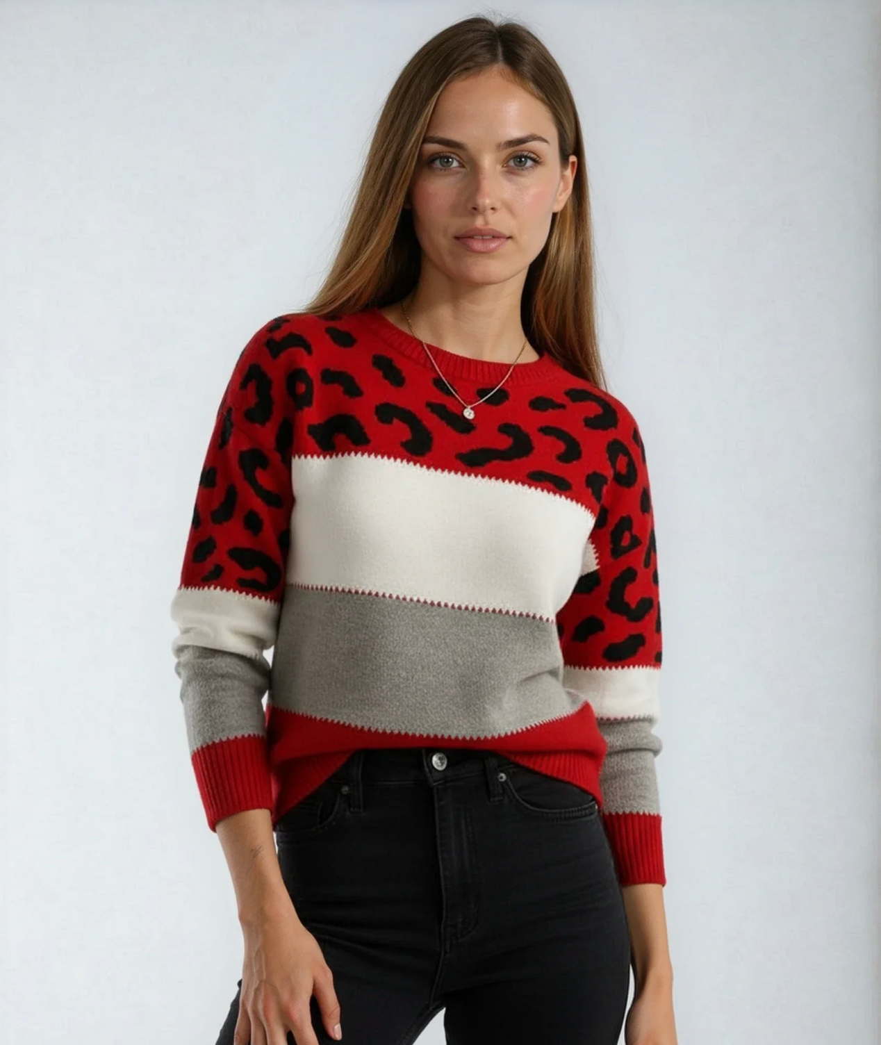 Zoë - Elegante en Comfortable Trui met Luipaardmotief