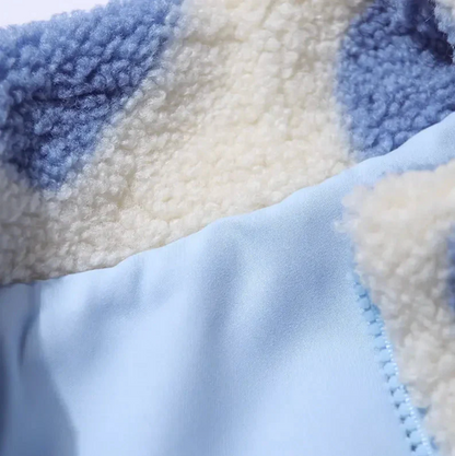 Liva – Zachte Omkeerbare Teddy Jas met Hartjes (2-in-1 Look)