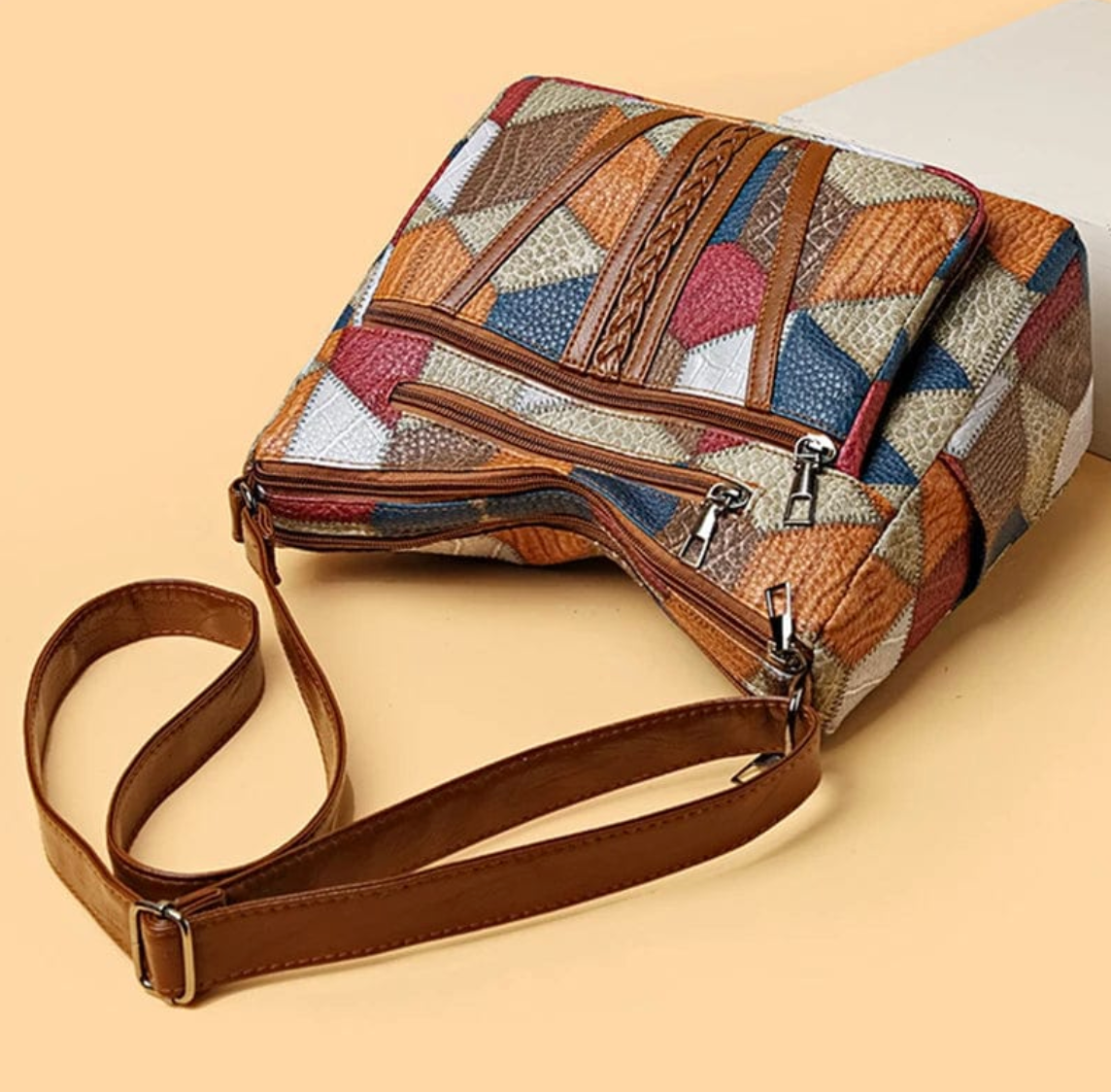 Lera - Mozaïek leren handtas