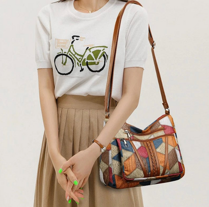 Lera - Mozaïek leren handtas