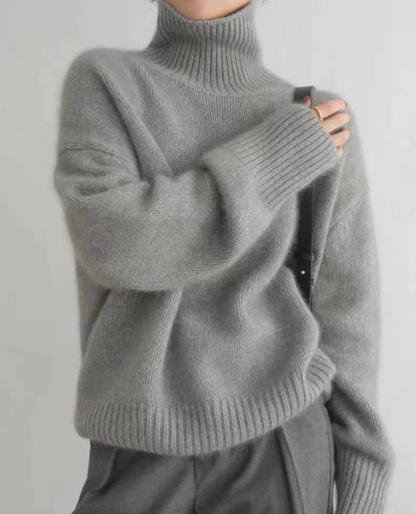 Neva - Warme Kasjmier Trui met een Hoge Kraag